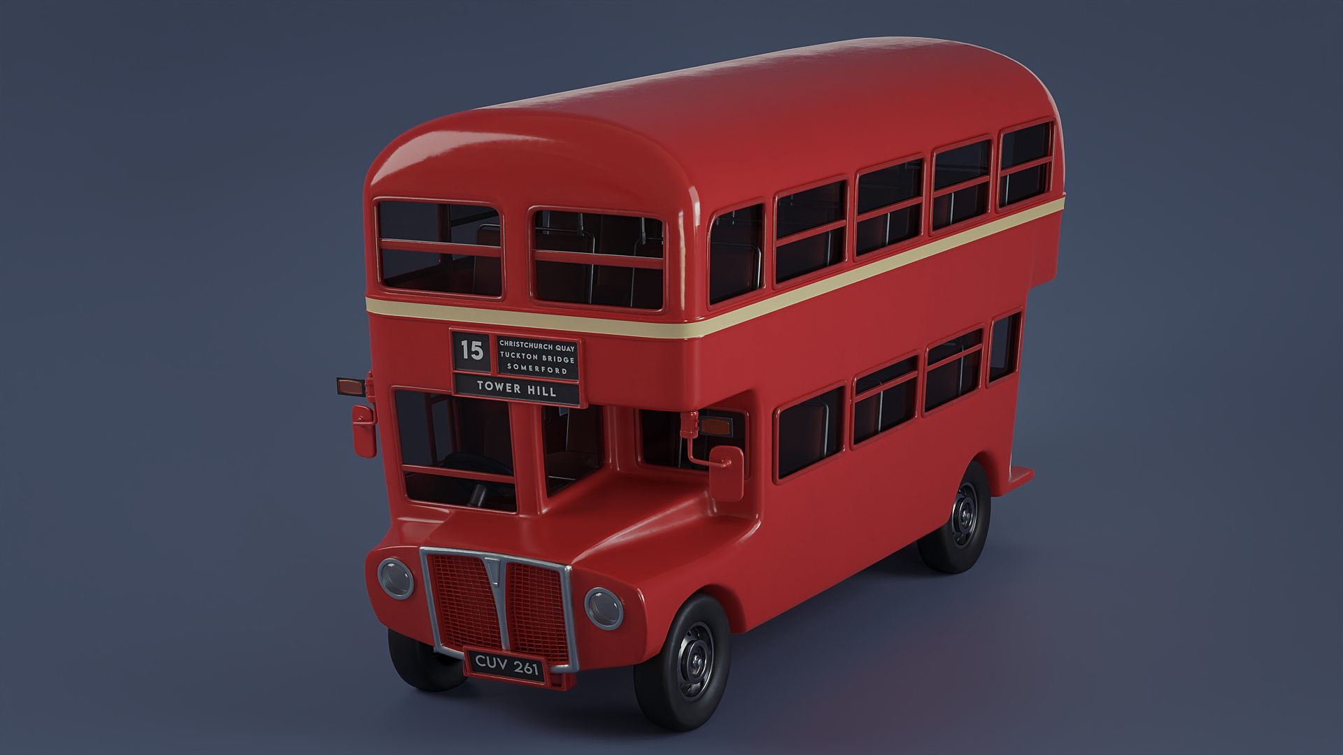 Cratial 3D - Stylized London Bus Model