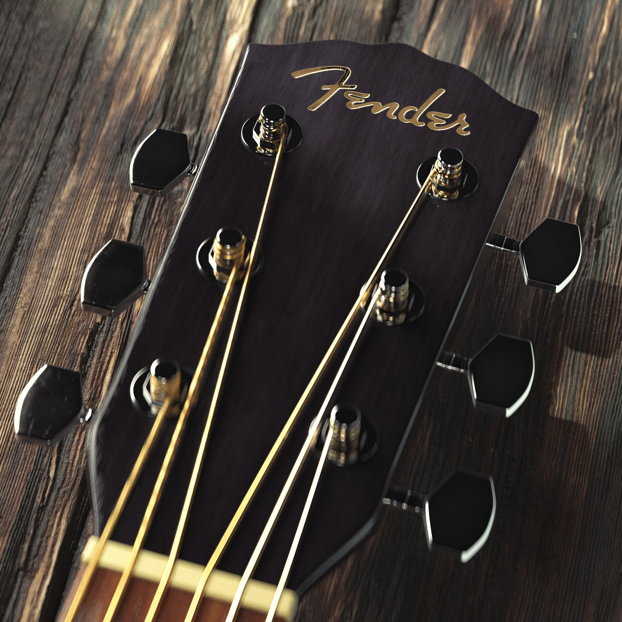 Cratial 3D - Fender Acoustic Guitar - Closeup Shot