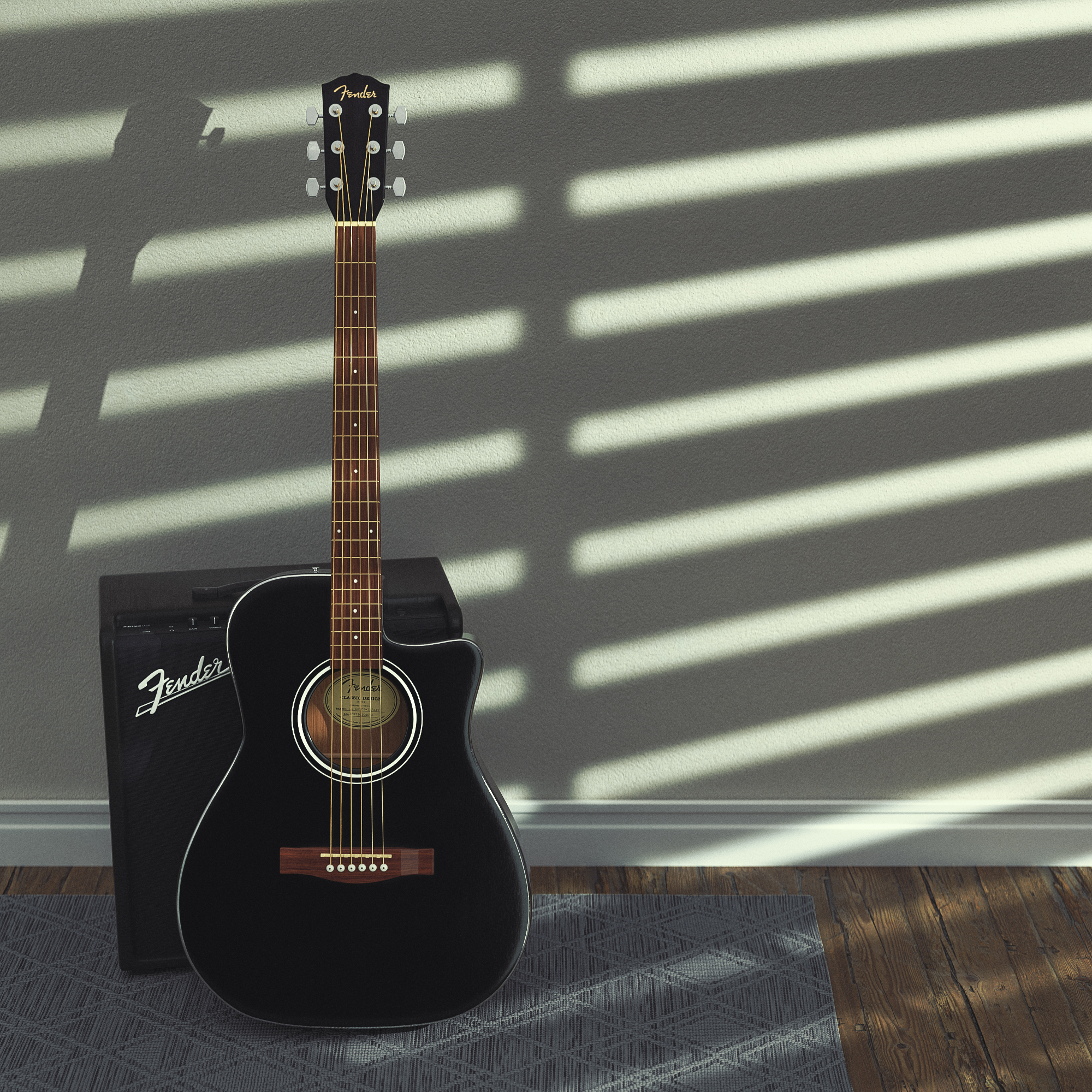 Cratial 3D - 3D Product Render - Fender Acoustic Guitar