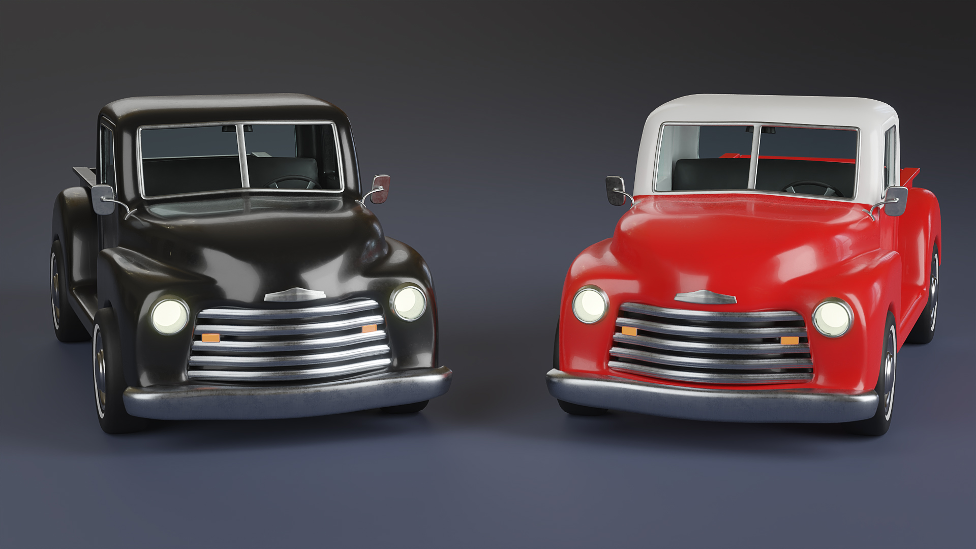 Cratial 3D - Stylized Classic Truck Model Front