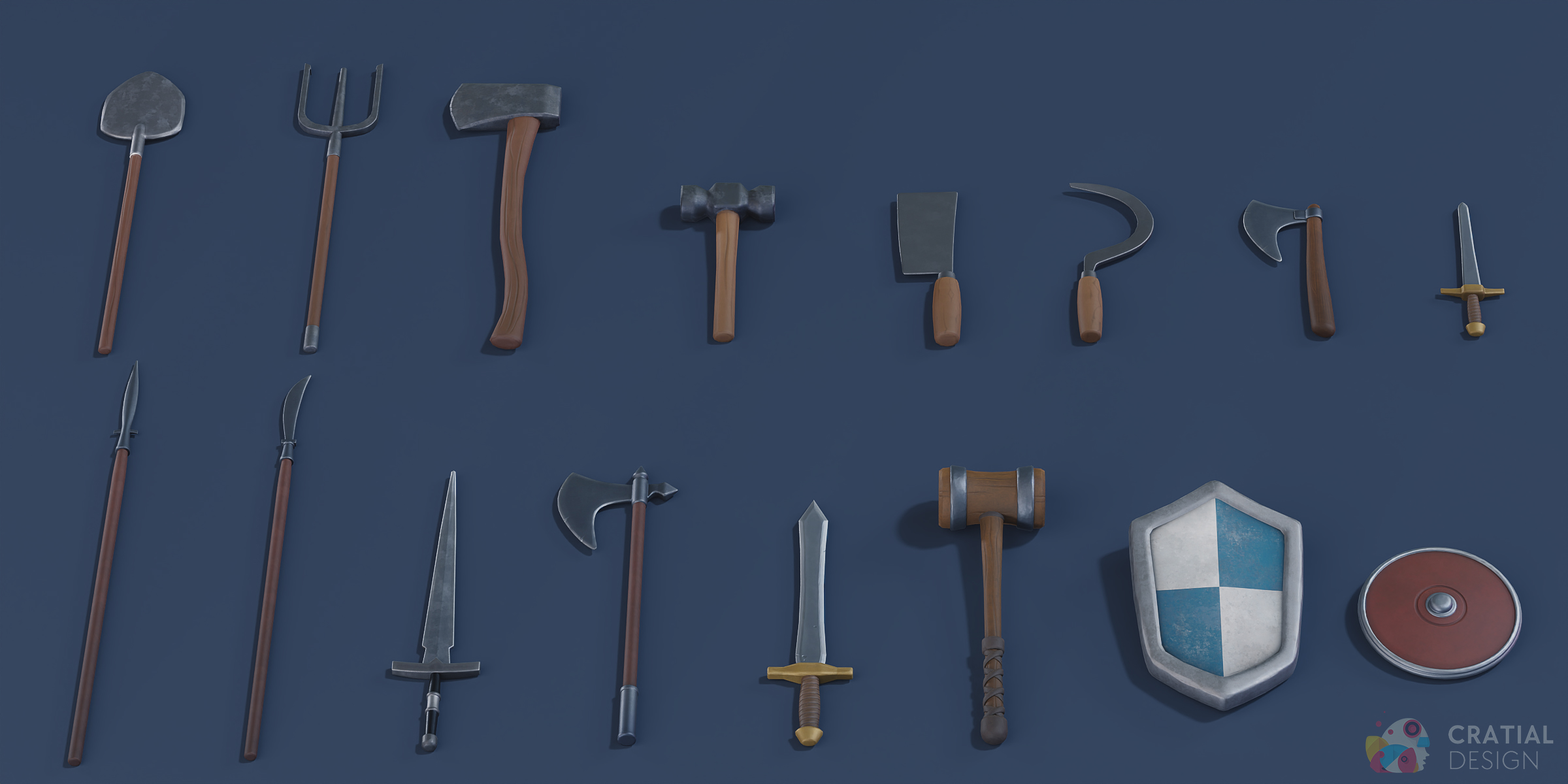 Cratial 3D - Stylized Medieval Weapons